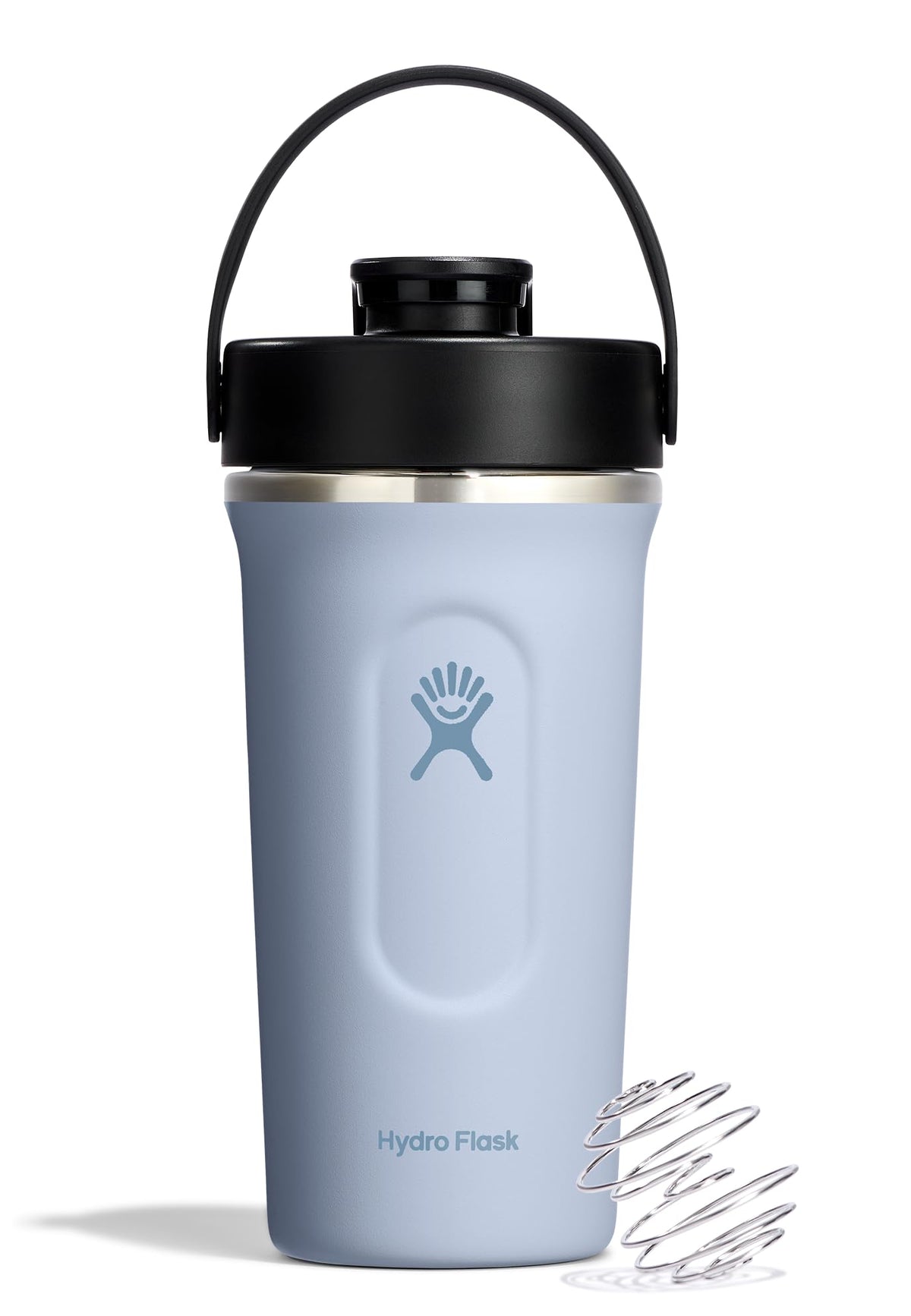 Hydro Flask Shaker Bottle 24 oz Surf Blue with ergonomic grip for easy sipping