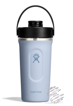Hydro Flask Shaker Bottle 24 oz Surf Blue with ergonomic grip for easy sipping