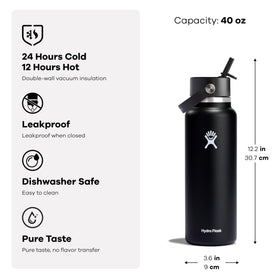 Hydro Flask TempShield double-wall insulation preserves beverage temperature.