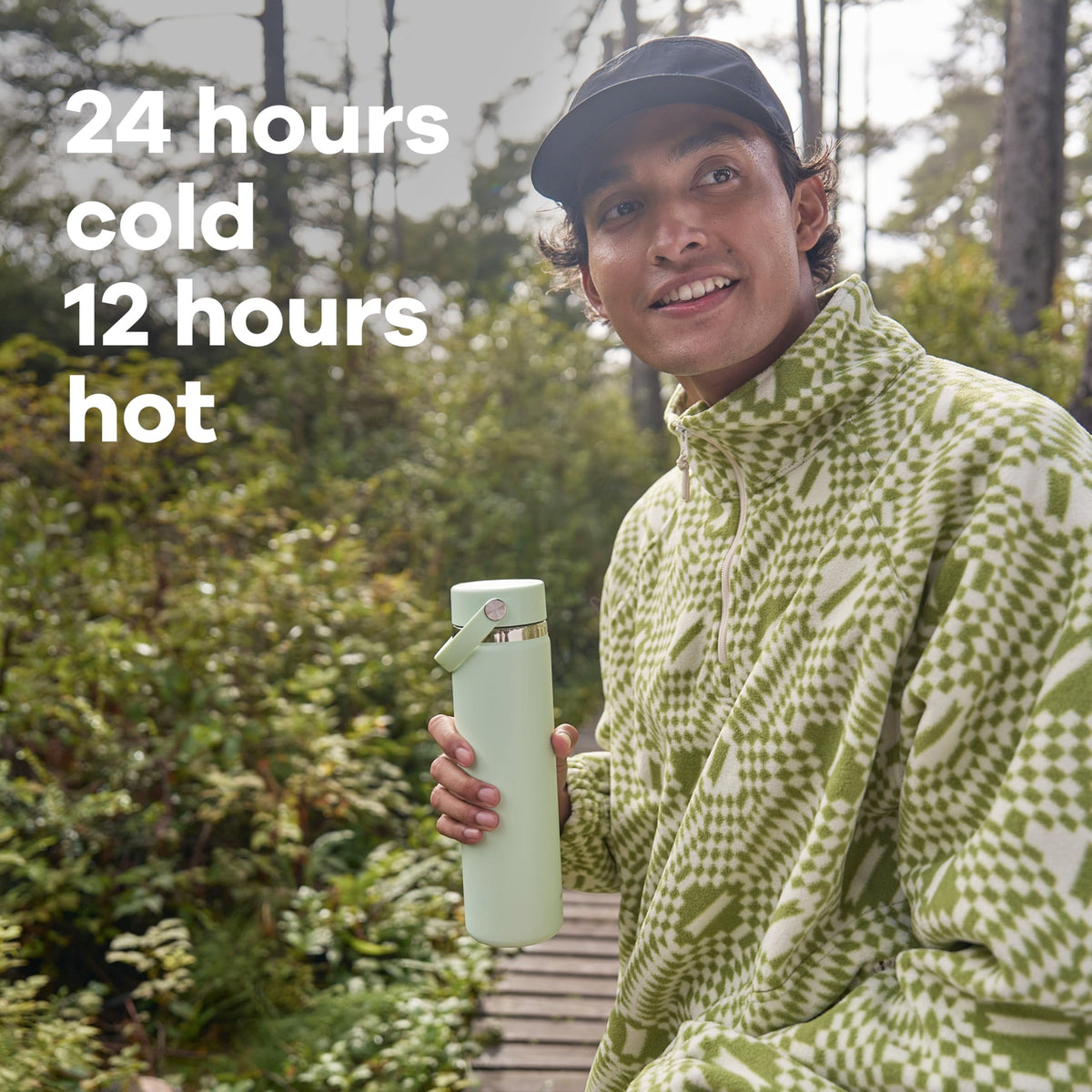 Hydro Flask TempShield double-wall insulation for temperature control.