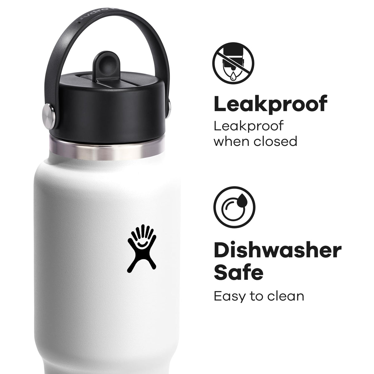 Hydro Flask Travel Bottle 32oz retains cold for 24 hours on hot days.