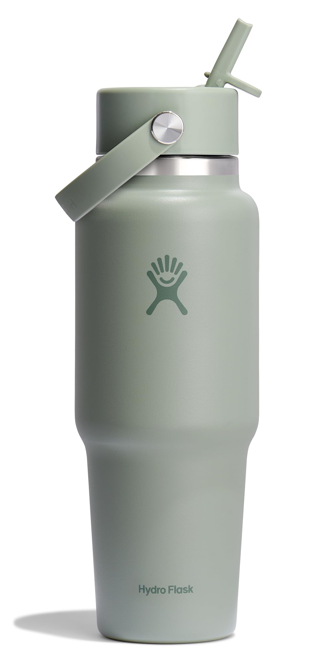 Hydro Flask travel bottle 32 oz agave green with cupholder fit keeps drinks cool on the go