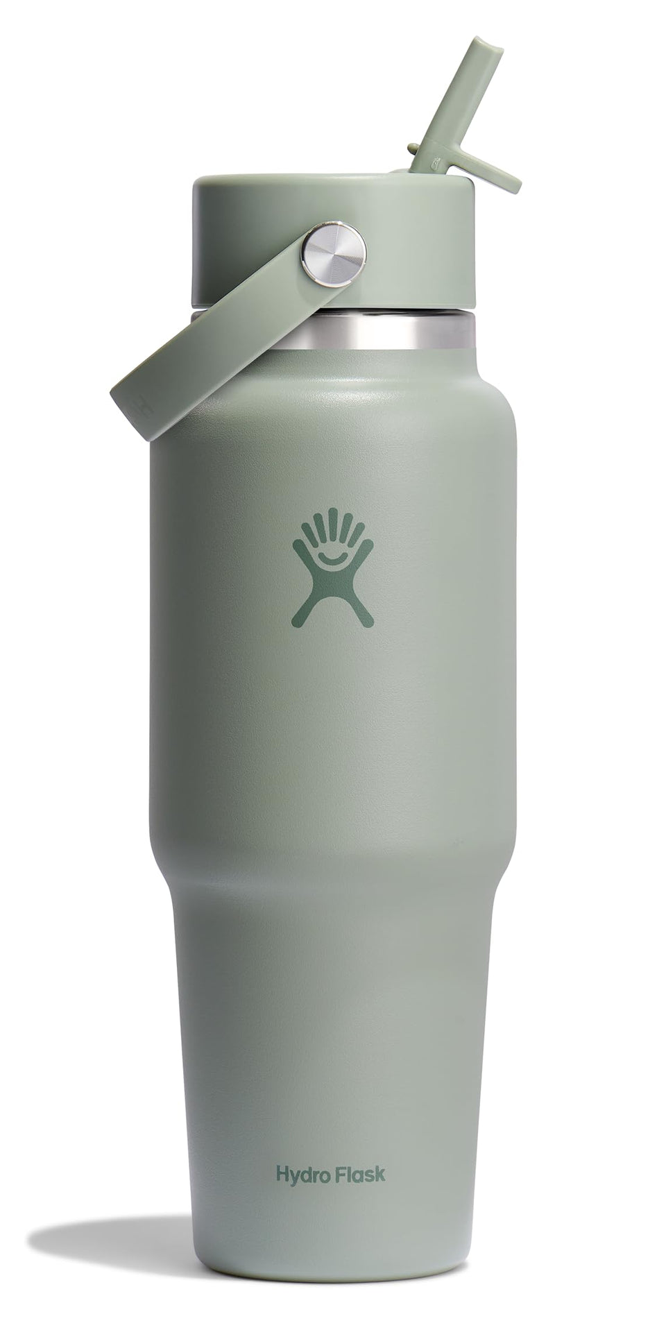 Hydro Flask travel bottle 32 oz agave green with cupholder fit keeps drinks cool on the go