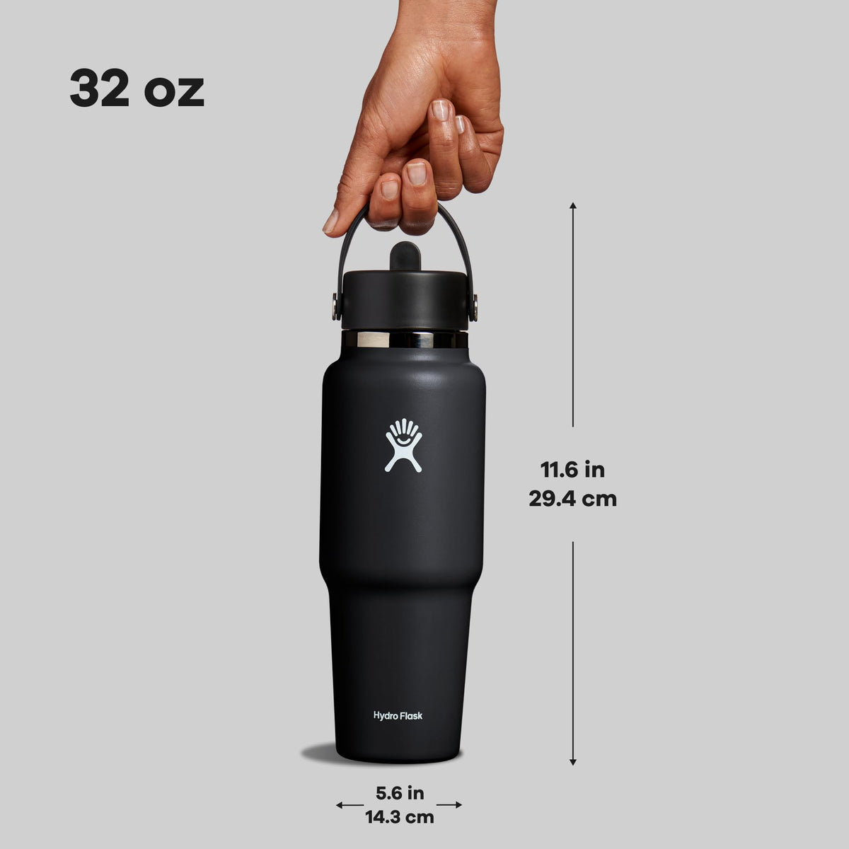 Hydro Flask Travel Bottle 32 oz in black for full-day hydration
