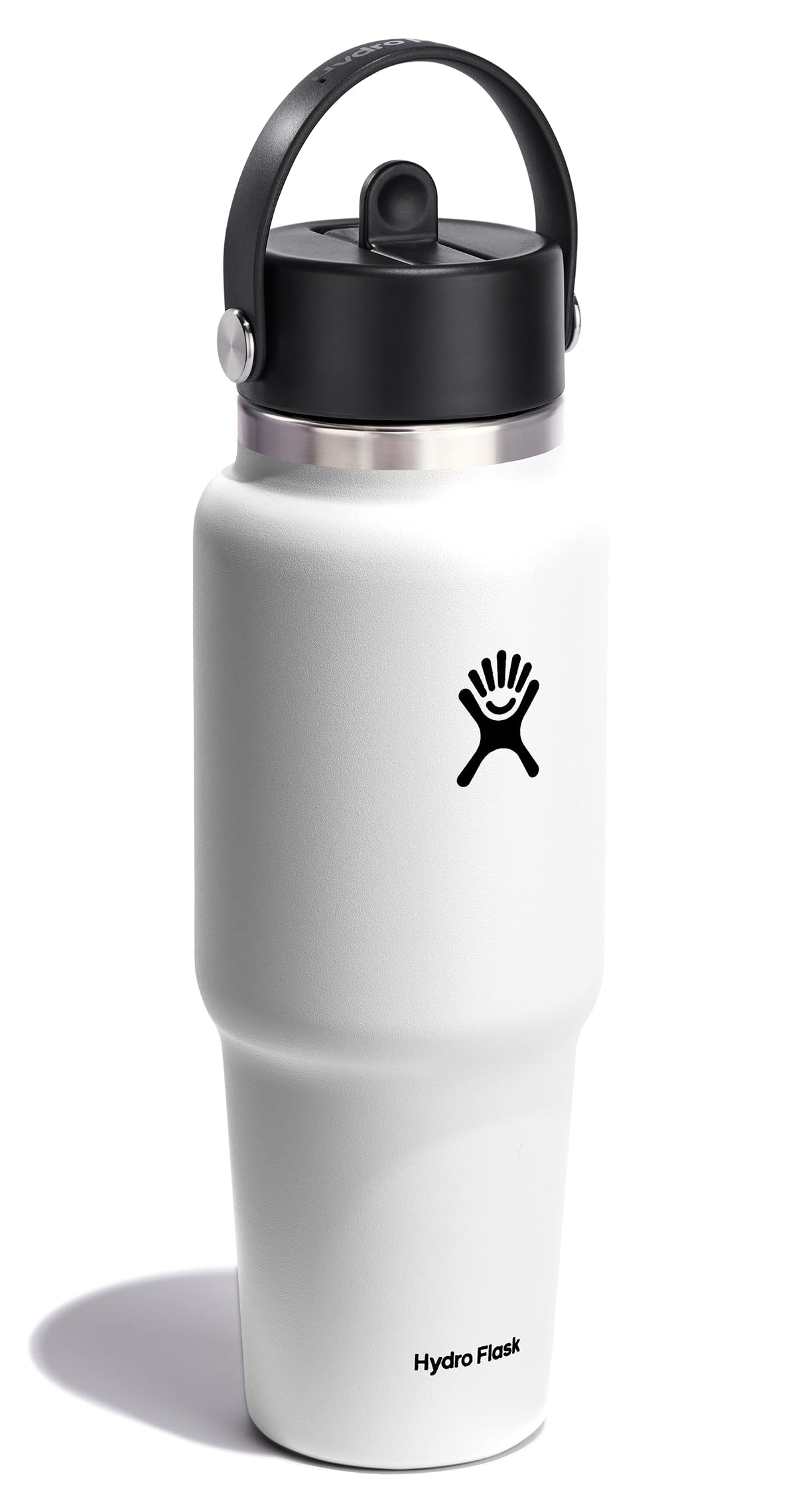 Hydro Flask Travel Bottle 32oz demonstrates cupholder compatibility for on-the-go sipping.