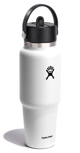 Hydro Flask Travel Bottle 32oz demonstrates cupholder compatibility for on-the-go sipping.
