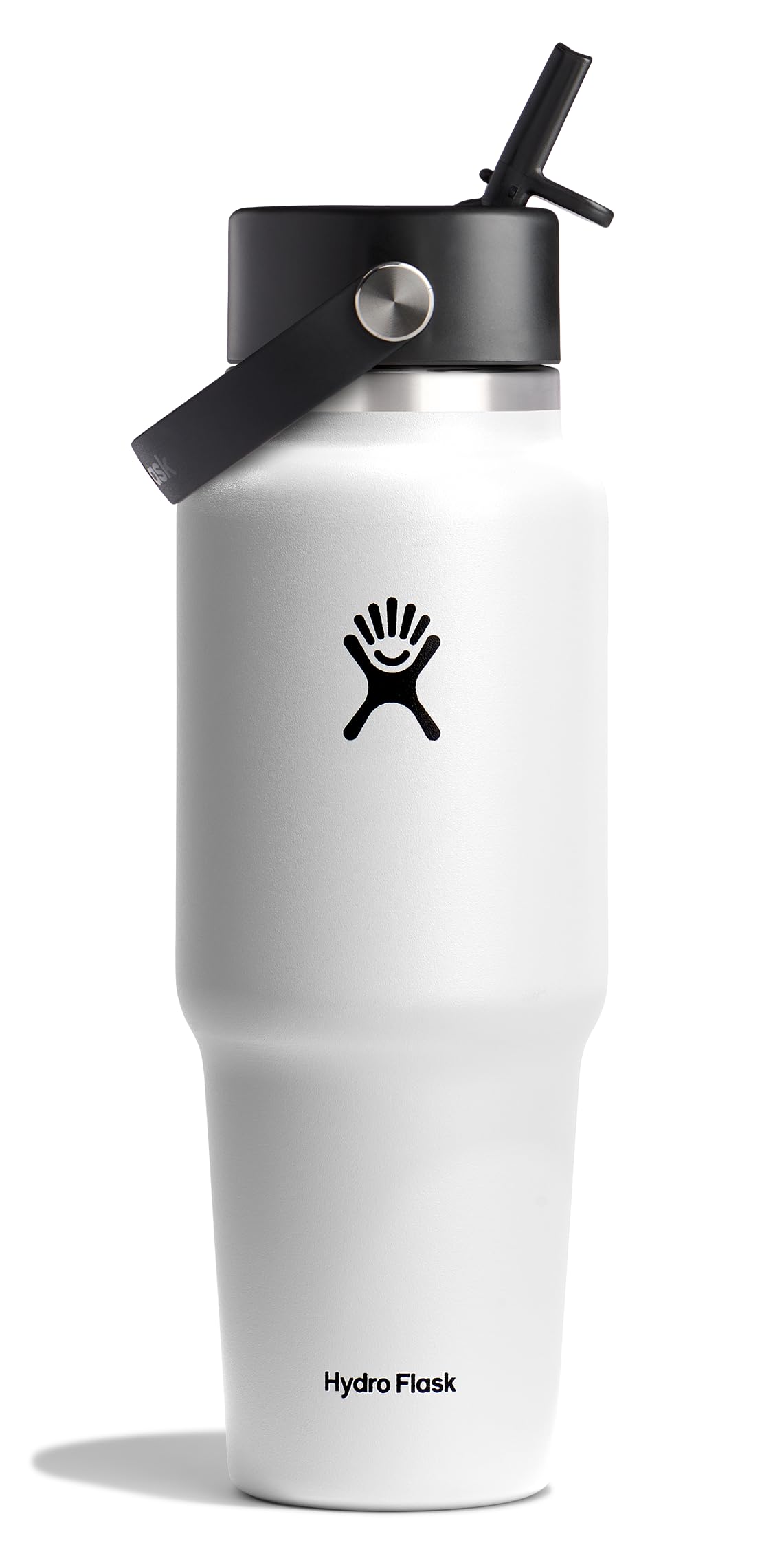 Hydro Flask Travel Bottle 32oz with wide straw lid keeps drinks cold all day.