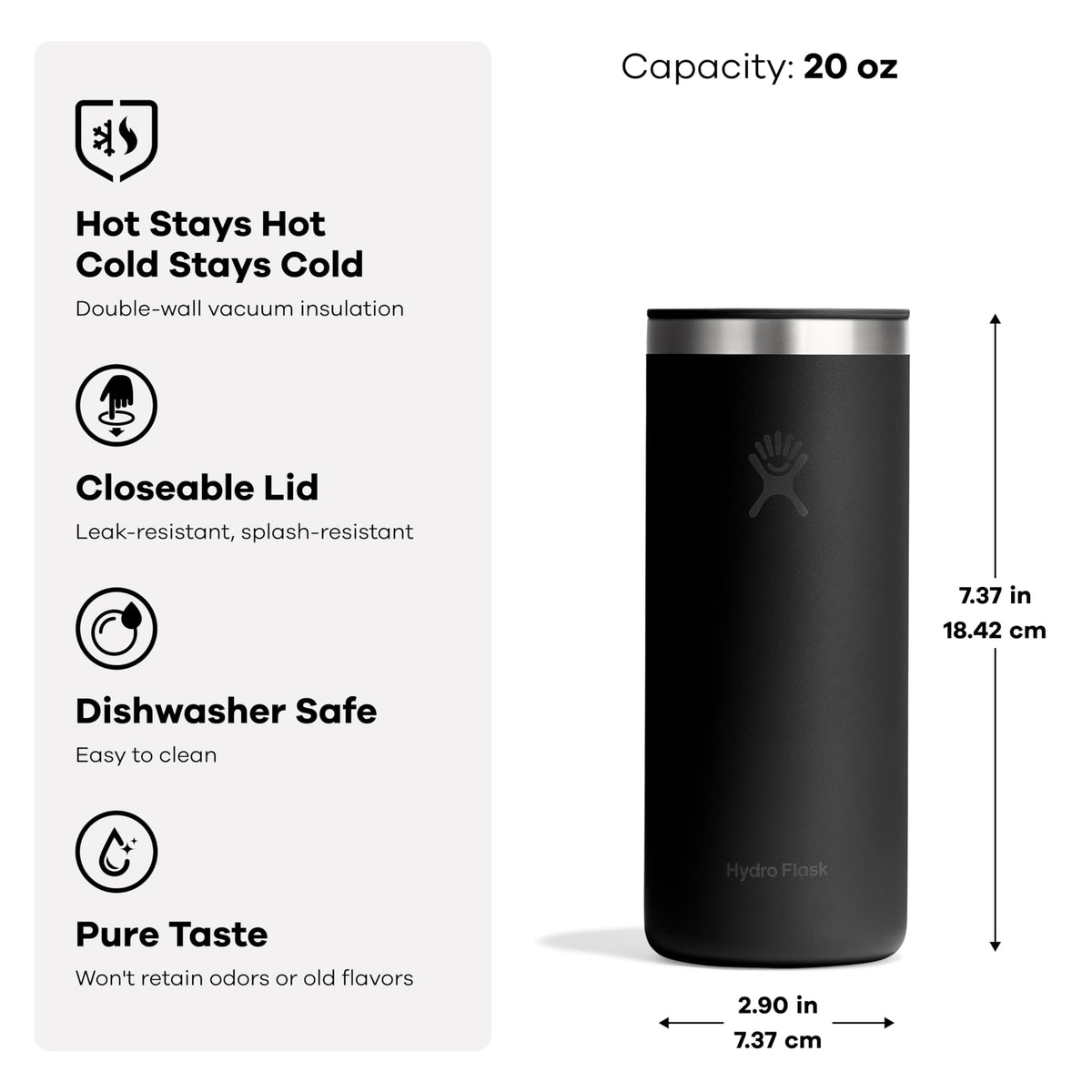 Hydro Flask Travel Coffee Cup leak-resistant lid ideal for commuting