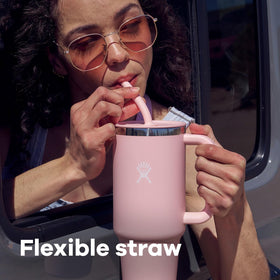 Moonshadow 32 oz tumbler side view showing durable build and comfortable grip.