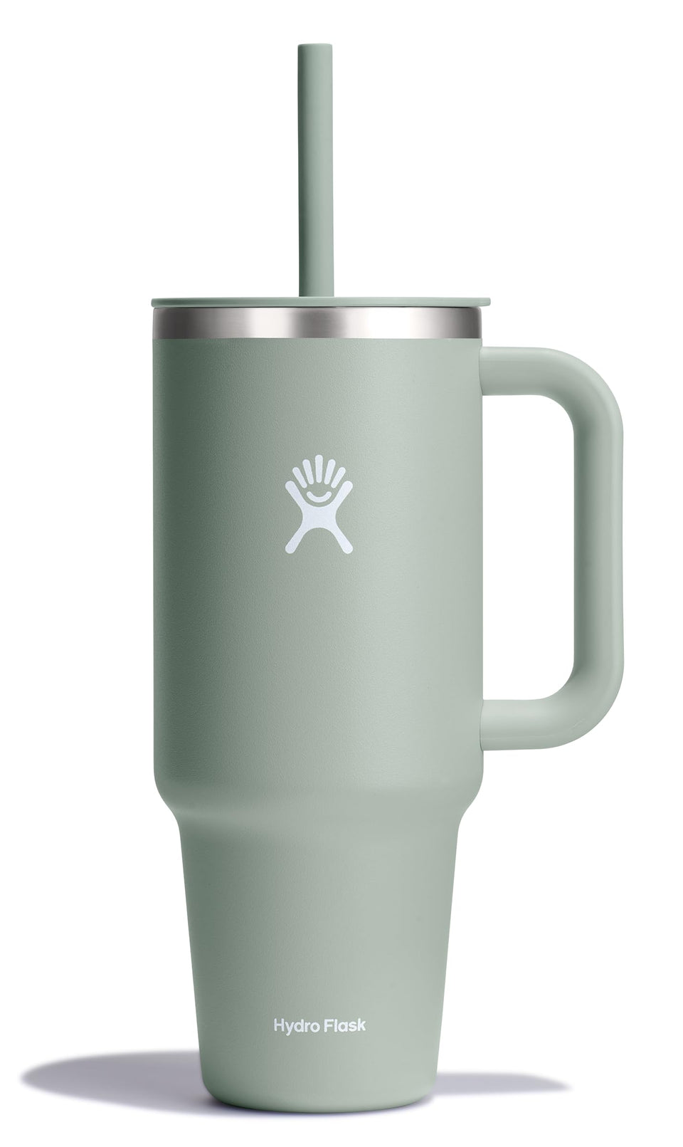 Hydro Flask Travel Tumbler with Handle and Straw in Agave for easy on the go sipping
