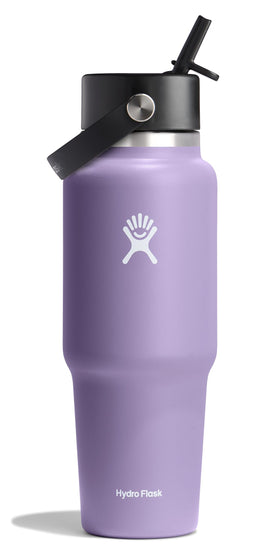 Hydro Flask travel bottle in Moonshadow color shows 32 oz capacity for all-day hydration on adventures.