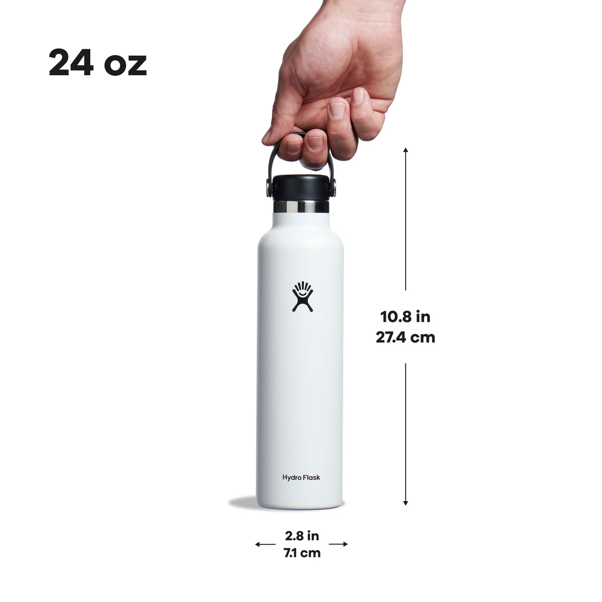 Hydro Flask 24 oz white odor-free design prevents lingering flavors.