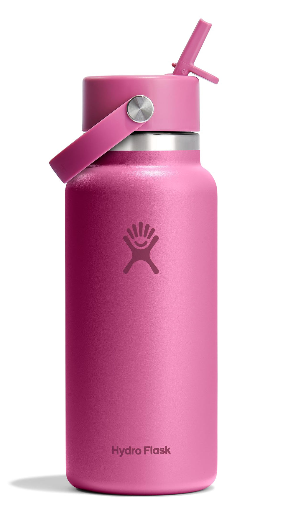 Hydro Flask wide-mouth 32oz reef pink bottle with ice-cube capability