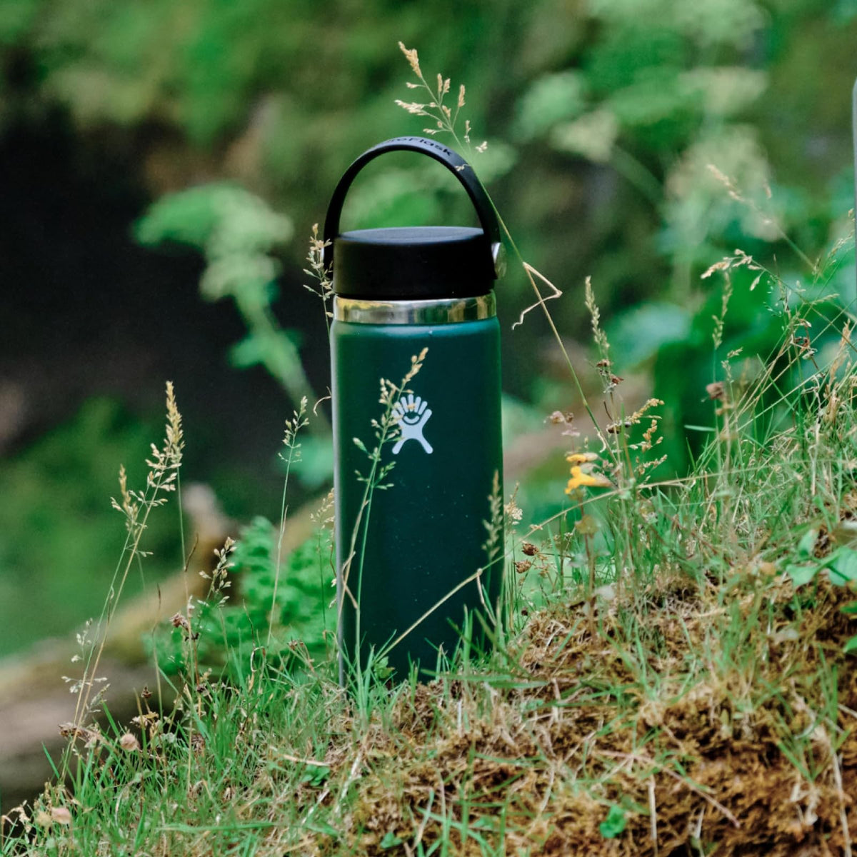 Hydro Flask bottle stays durable and colorful, compatible with all Wide Mouth caps.