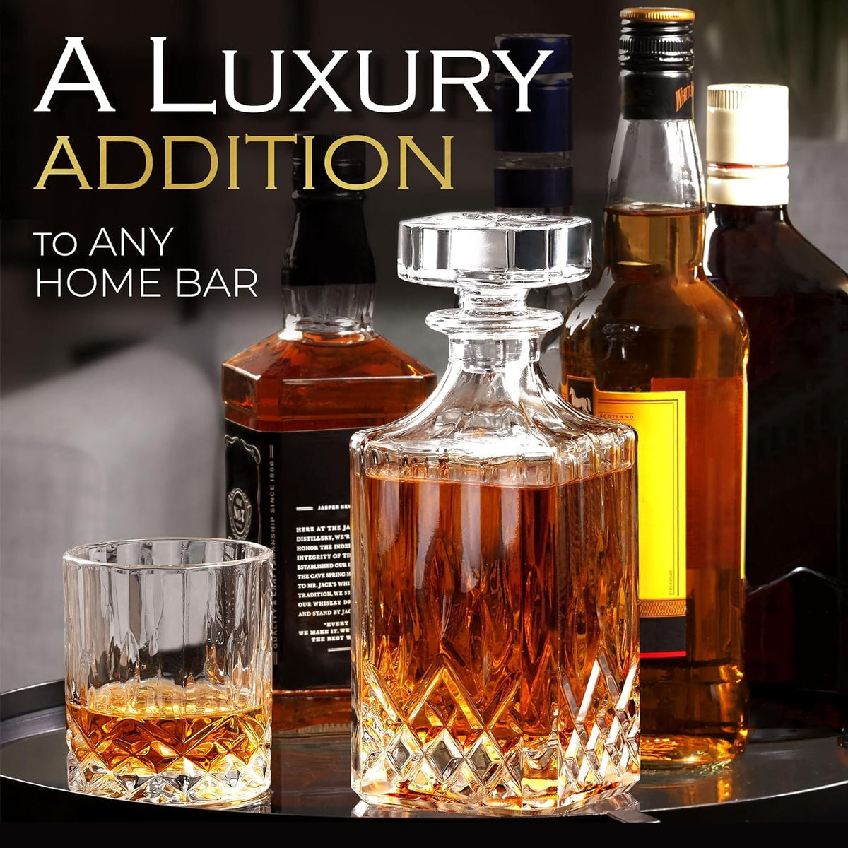 Hydro Gizmos pour and chill scene with whiskey being poured into a glass