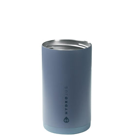 HydroJug can cooler screw-top lid close-up shows secure spill protection.