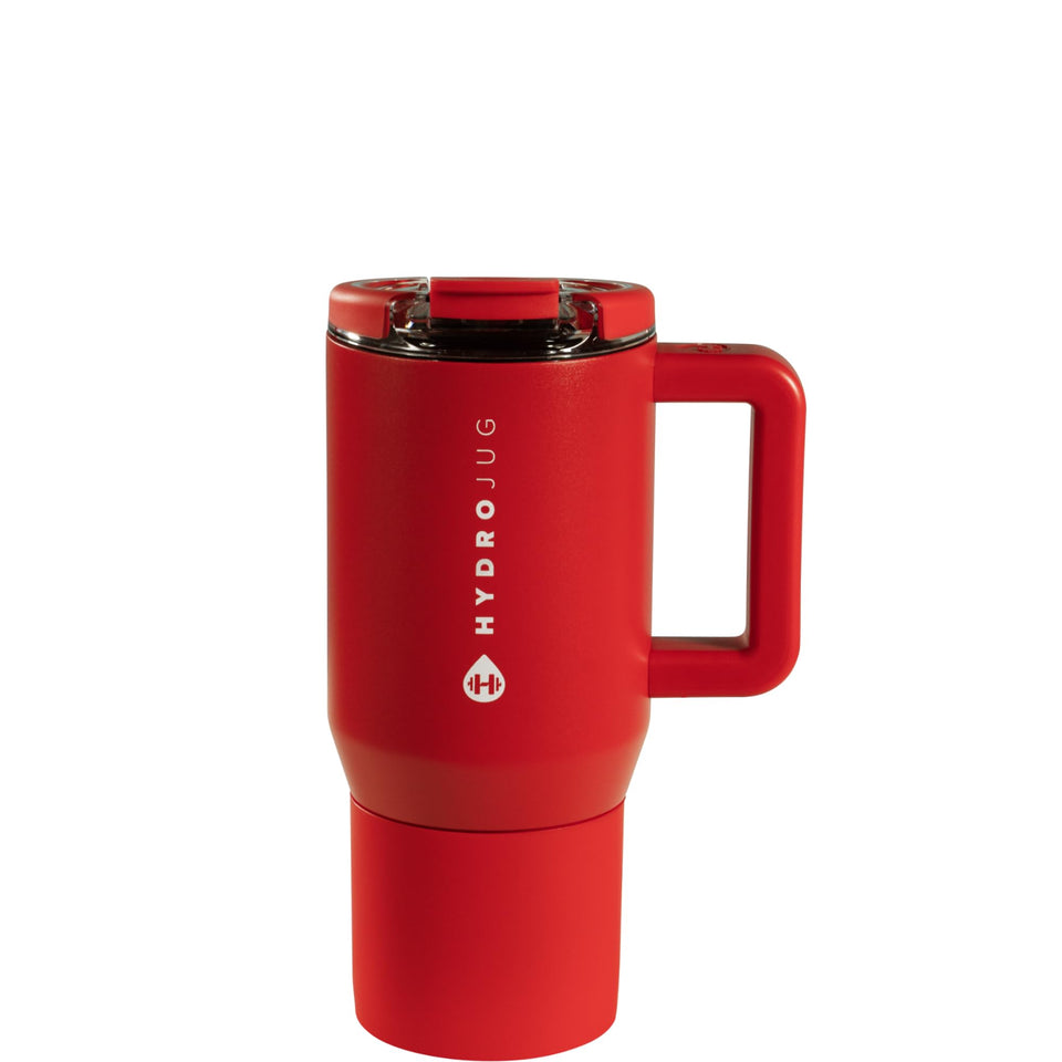 HydroJug Coffee Traveler 20oz with leak-proof lid for mess-free commuting.