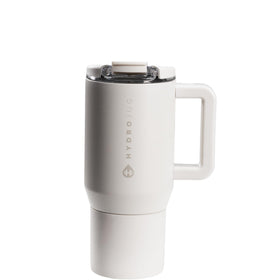 HydroJug Coffee Traveler 20 oz with leak-resistant flip lid for mess-free commuting.
