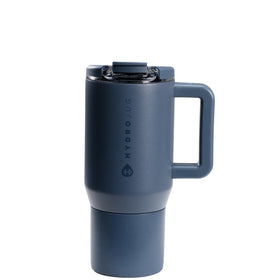 HydroJug Coffee Traveler 20oz with lid closed for leak-resistant commuting.