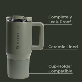 HydroJug Coffee Traveler keeps hot up to 6 hours and cold up to 12 hours.