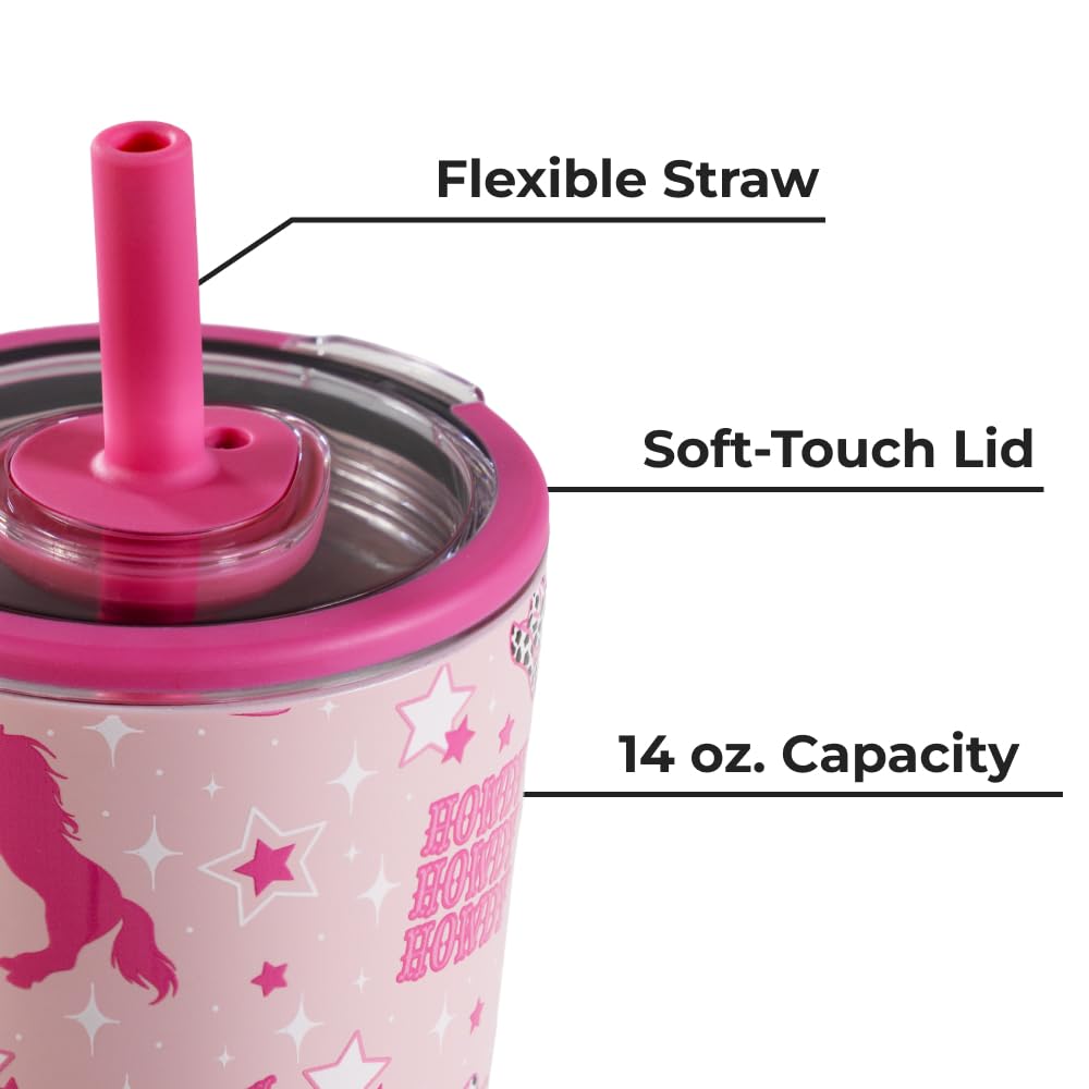HydroJug Everyday Tumbler Cowgirl rubber base provides quiet stability on desks or dashboards