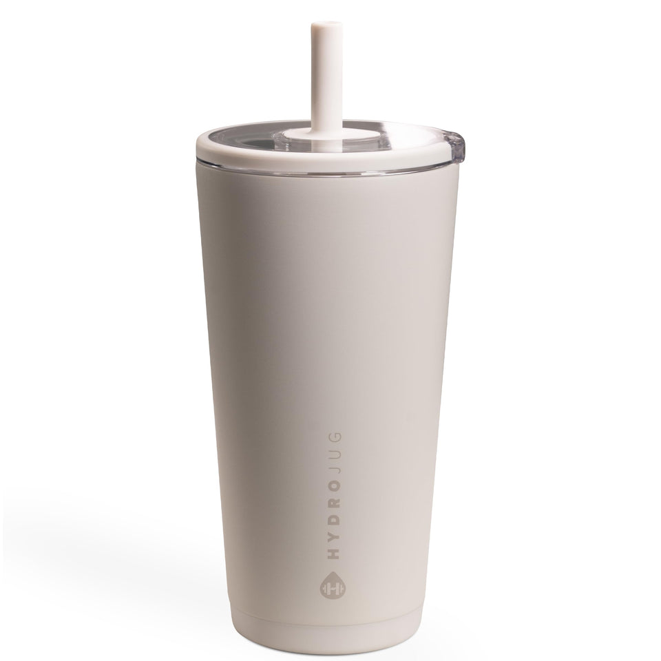 HydroJug Everyday Tumbler ceramic interior preserves flavor for coffee or tea.