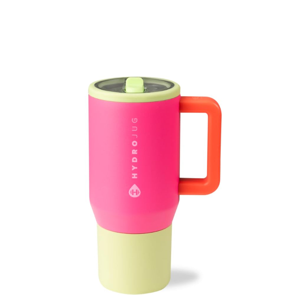 HydroJug Kids 20 oz bottle front view shows orchid color and kid-friendly grip for school.