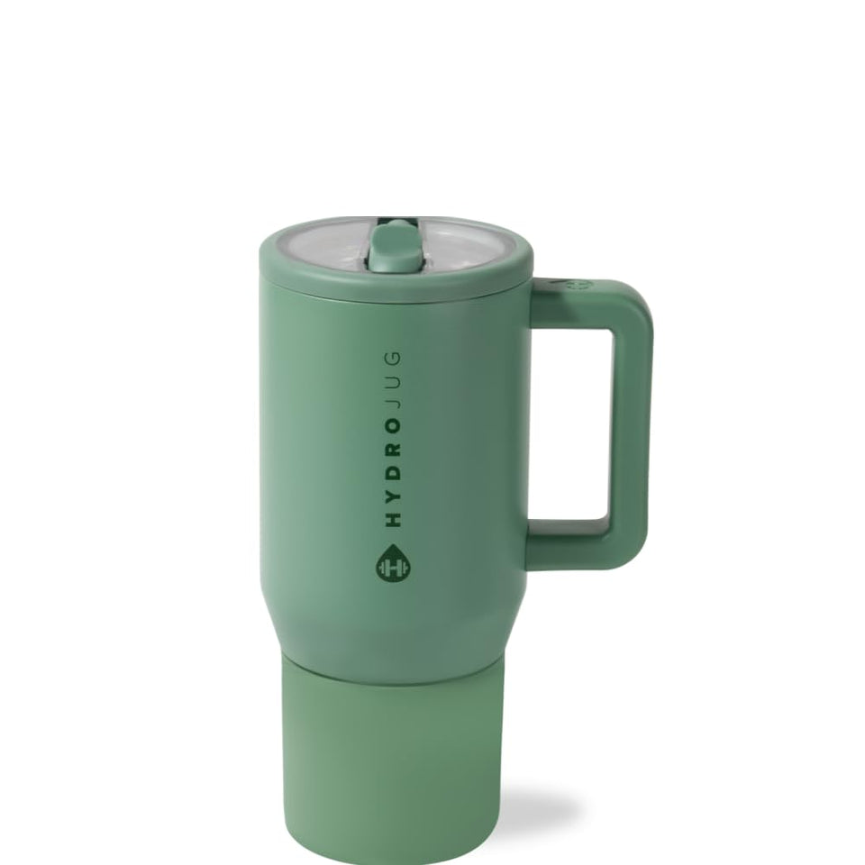 HydroJug Kids bottle front view in Sage shows leak-proof design for school days.