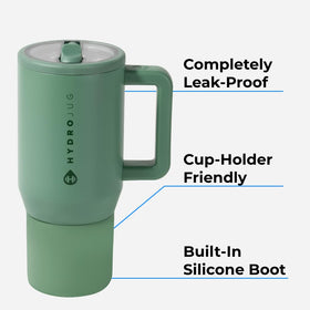 HydroJug Kids leak-proof lid prevents spills during school and travel.