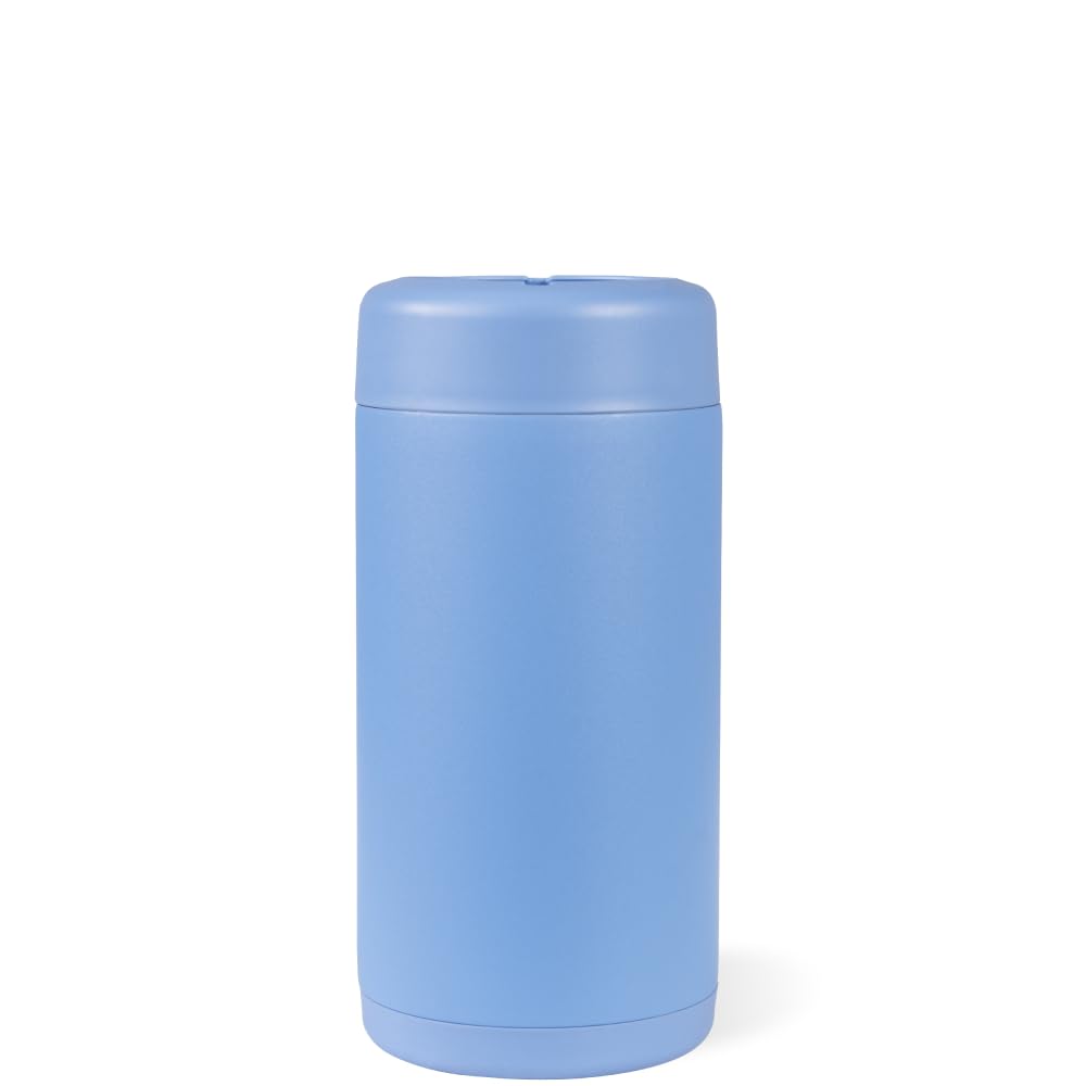 HydroJug Slim Can Cooler lid close-up showing secure screw-top for spill-free travel.