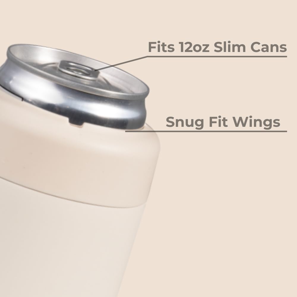 HydroJug Slim Can Cooler with rubber base preventing spills on desks and tables
