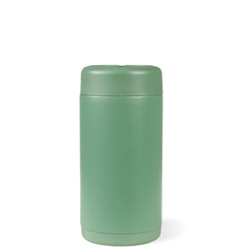 HydroJug Slim Can Cooler with non-slip base stabilizes drinks on surfaces.