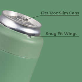 HydroJug Slim Can Cooler fits 12 oz cans for on-the-go chilling.
