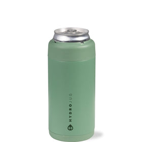 HydroJug Slim Can Cooler with screw-top lid keeps cans secure and spill-free.