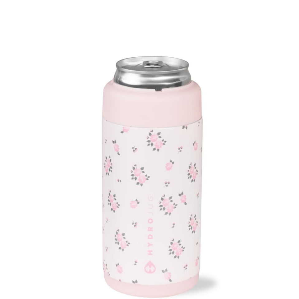 HydroJug Slim Can Cooler side view shows a cold, condensation-free grip.