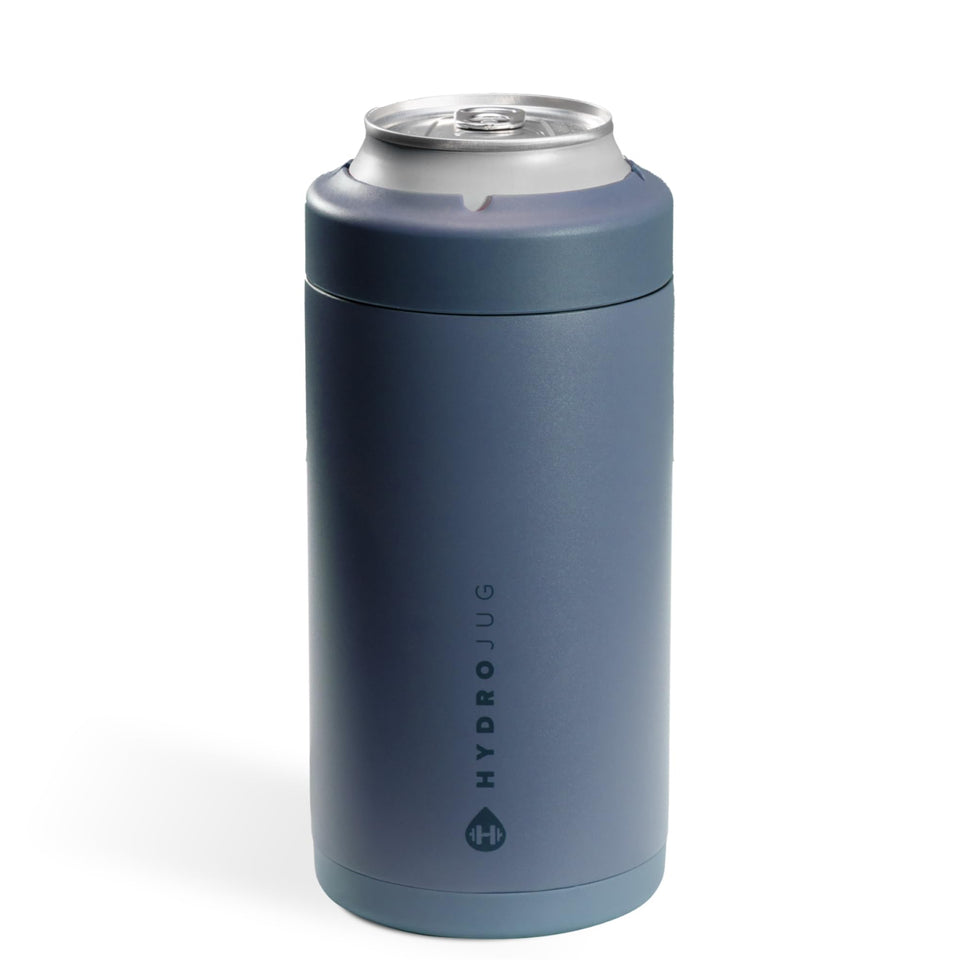 HydroJug Standard Can Cooler Cascade front view keeps beverages cold longer.