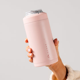 HydroJug Standard Can Cooler Dusty Rose, dishwasher safe for easy cleaning after events.