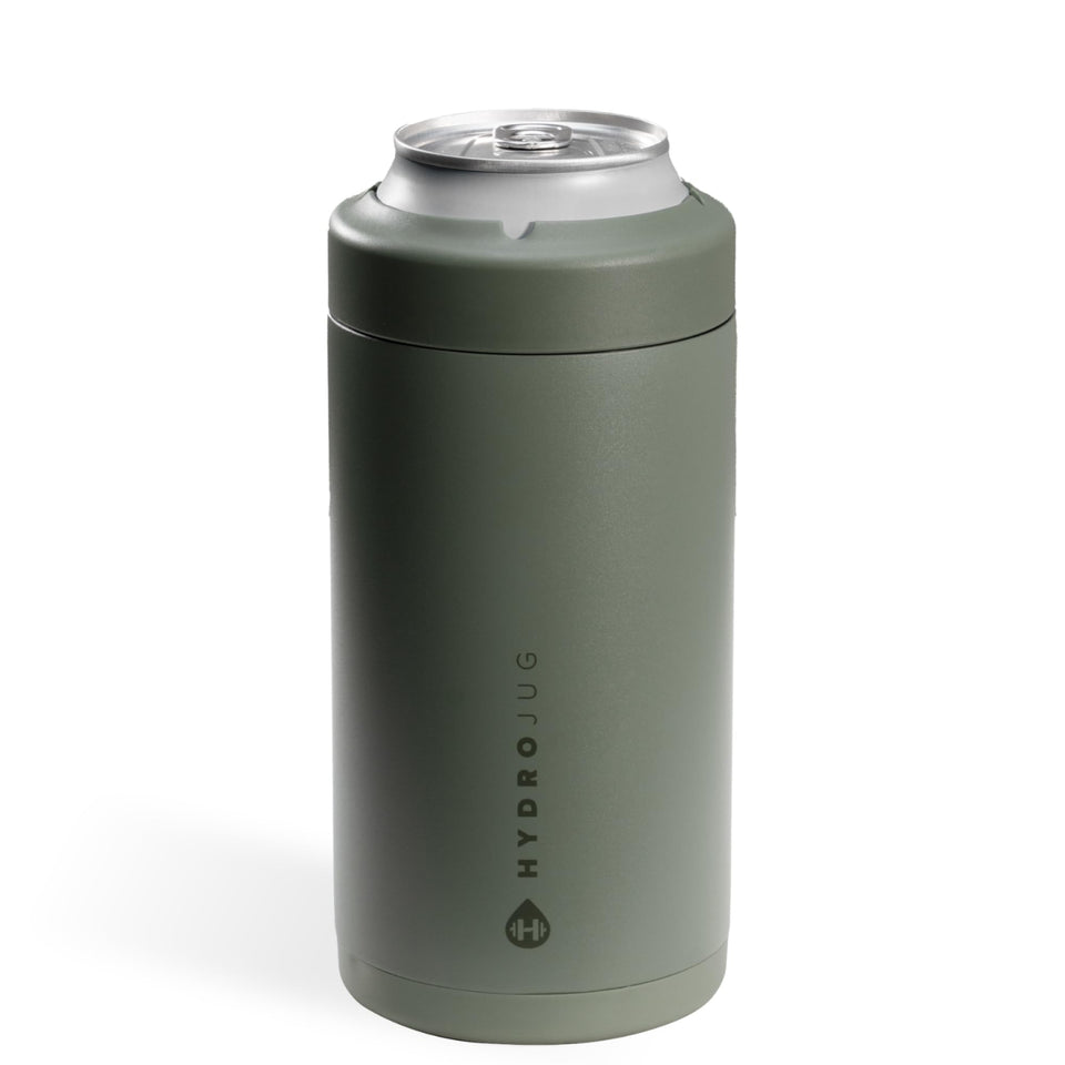 HydroJug standard can cooler insulated stainless steel keeps drinks cold and condensation-free.