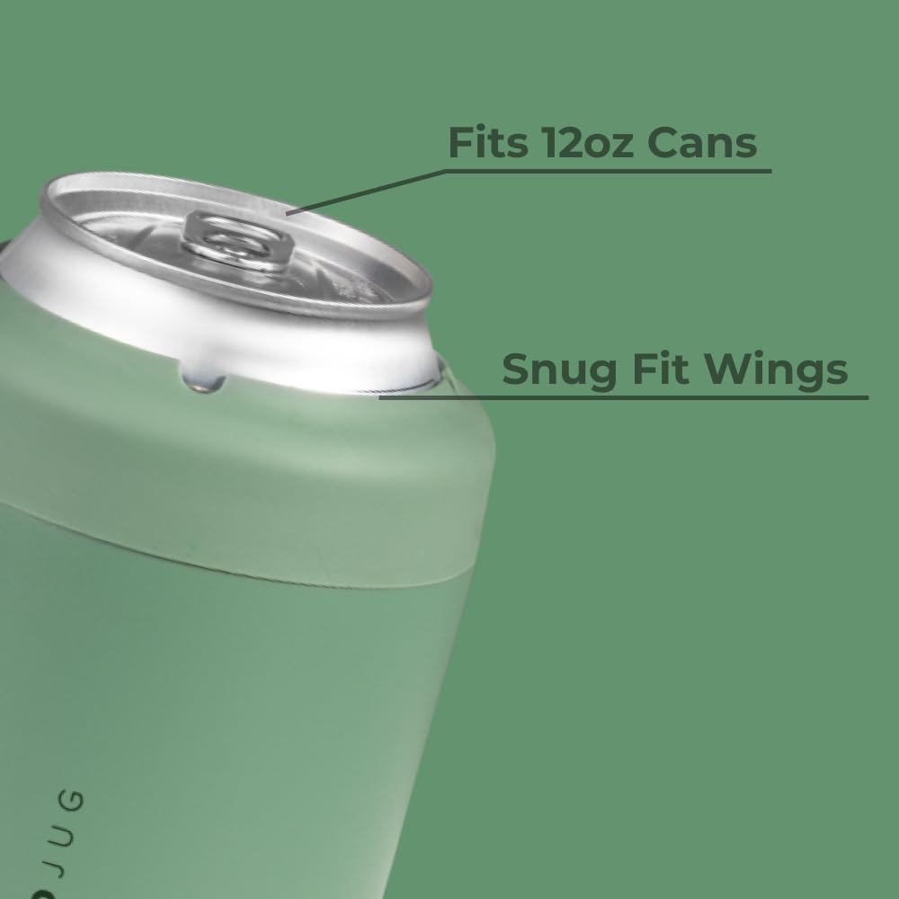 HydroJug Standard Can Cooler Sage non-slip base stabilizing a drink.