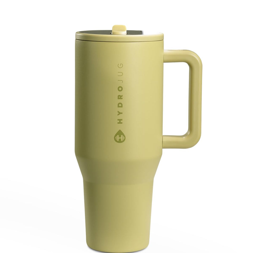 HydroJug Traveler 32oz with handle in olive, ideal for on-the-go hydration.