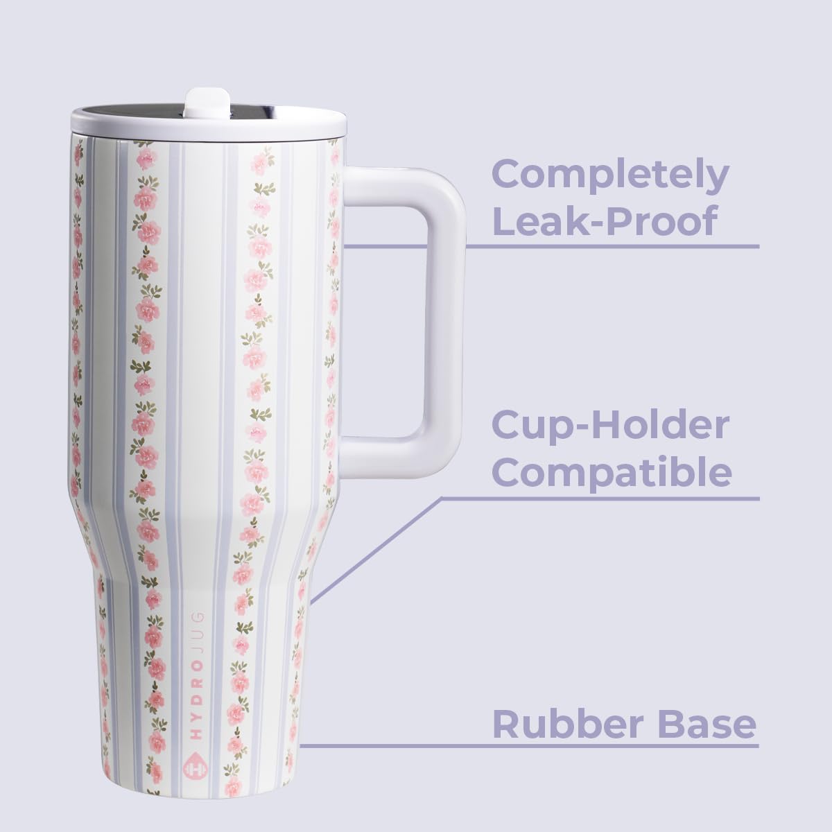HydroJug Traveler circular flip straw for effortless sipping during commutes