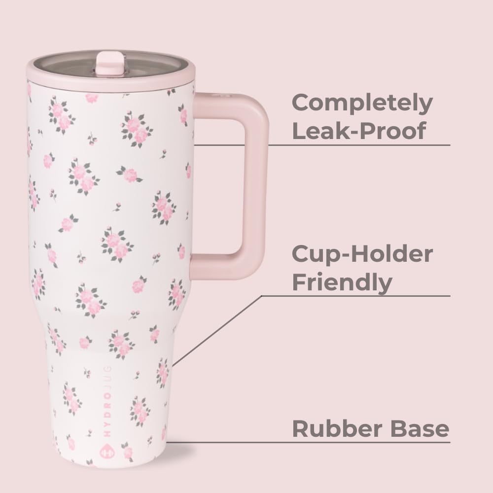 HydroJug Traveler's ambidextrous lid and flip straw for quick sipping.