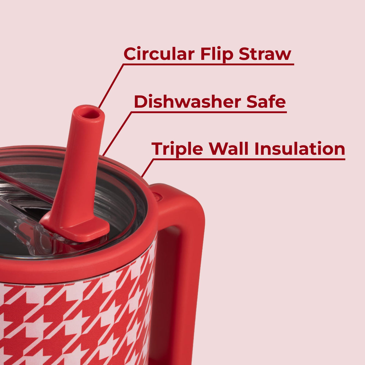 HydroJug Traveler Halle Houndstooth design adds stylish everyday appeal.