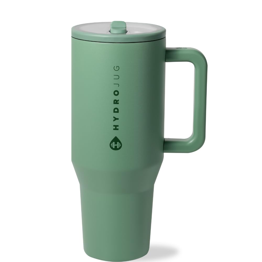 HydroJug Traveler with handle and flip straw for easy on-the-go sipping.
