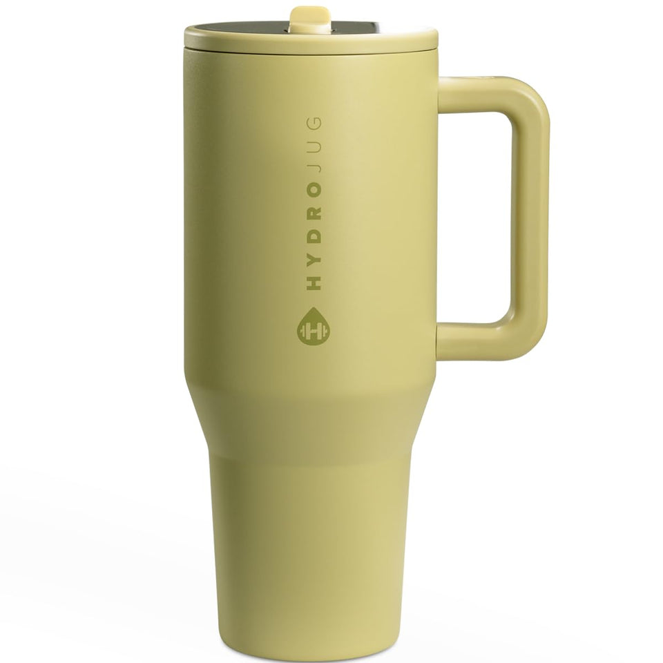HydroJug Traveler with handle and flip straw for easy sipping on the go