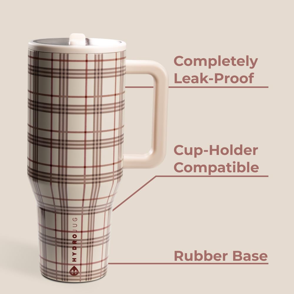 HydroJug Traveler ambidextrous lid and comfortable grip handle for easy use