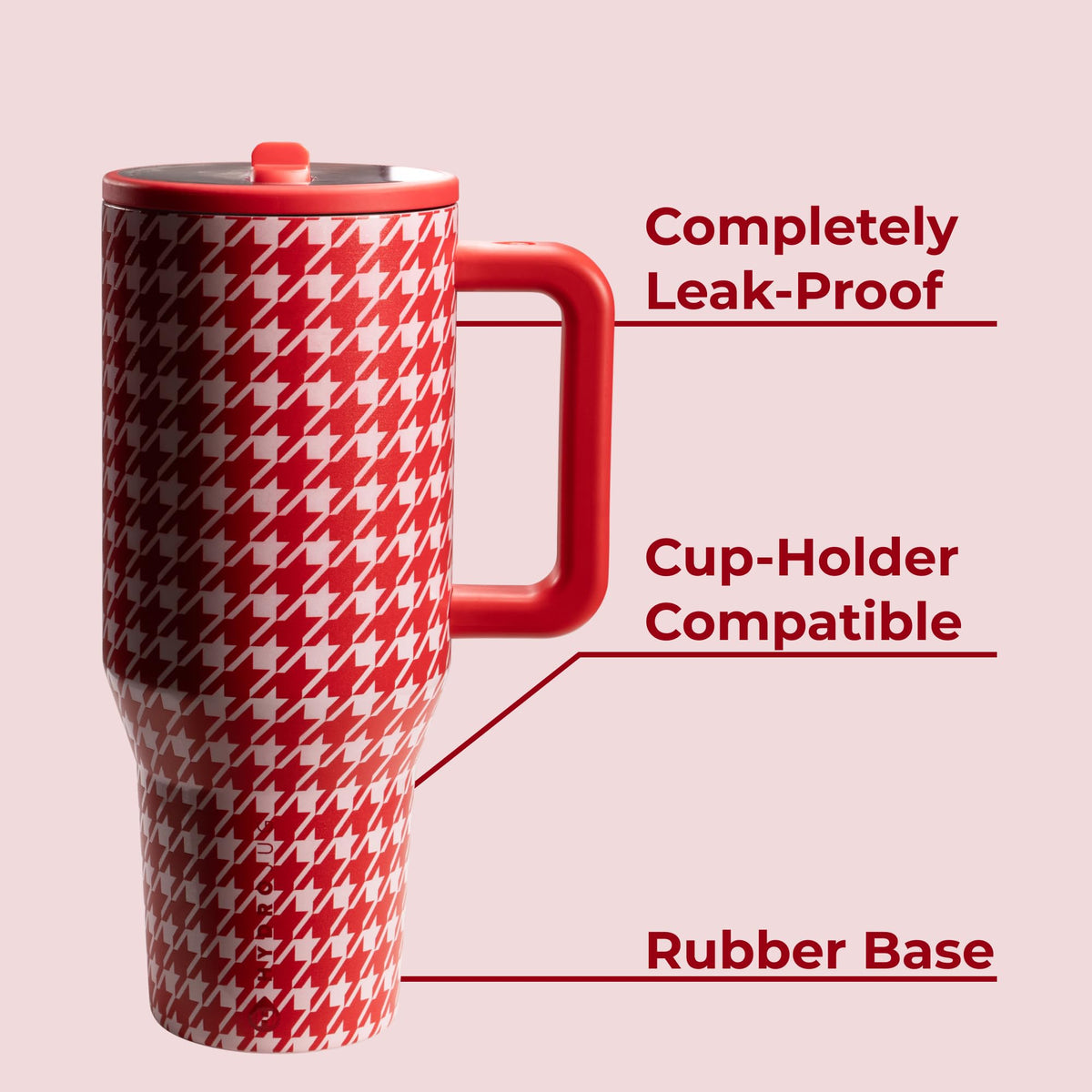 HydroJug Traveler triple-wall insulation keeps beverages hot or cold longer.