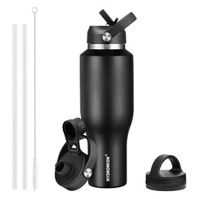 HYDROWION 40oz bottle with slim design fits standard cup holders for easy travel.