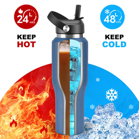 HYDROWION 40oz bottle with flex cap for beach and hiking adventures.