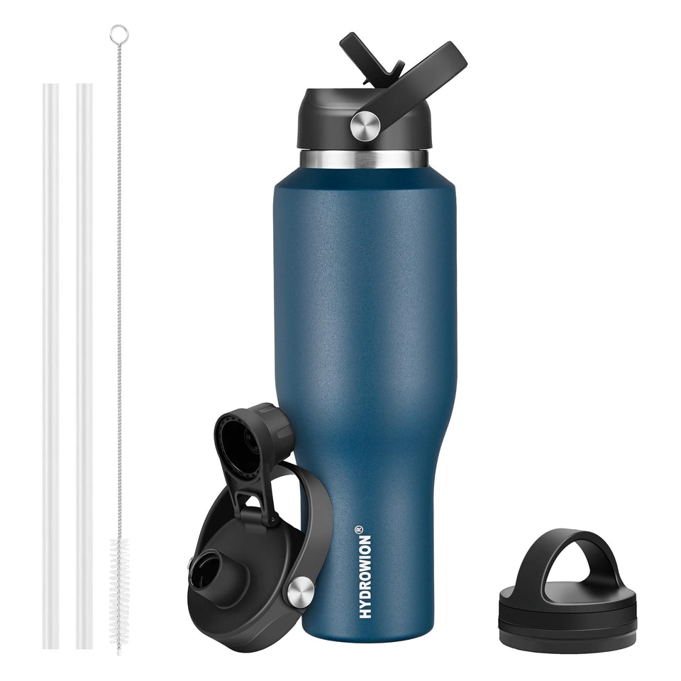 HYDROWION 40oz bottle with straw lid, ideal for on-the-go hydration in workouts and commutes.